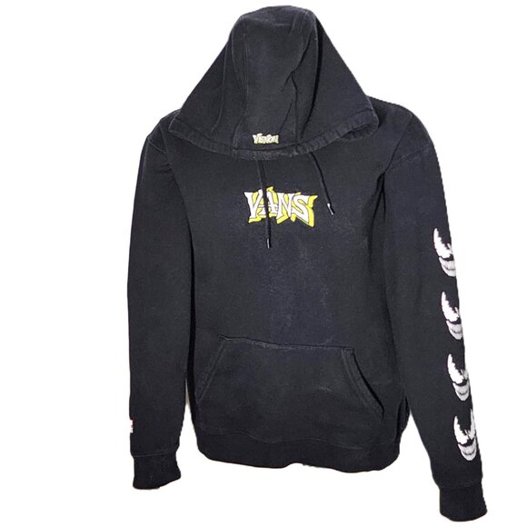 Vans X Marvel Comics Venom Hoodie Mens Large Black Sweatshirt Fleece - Picture 2 of 16